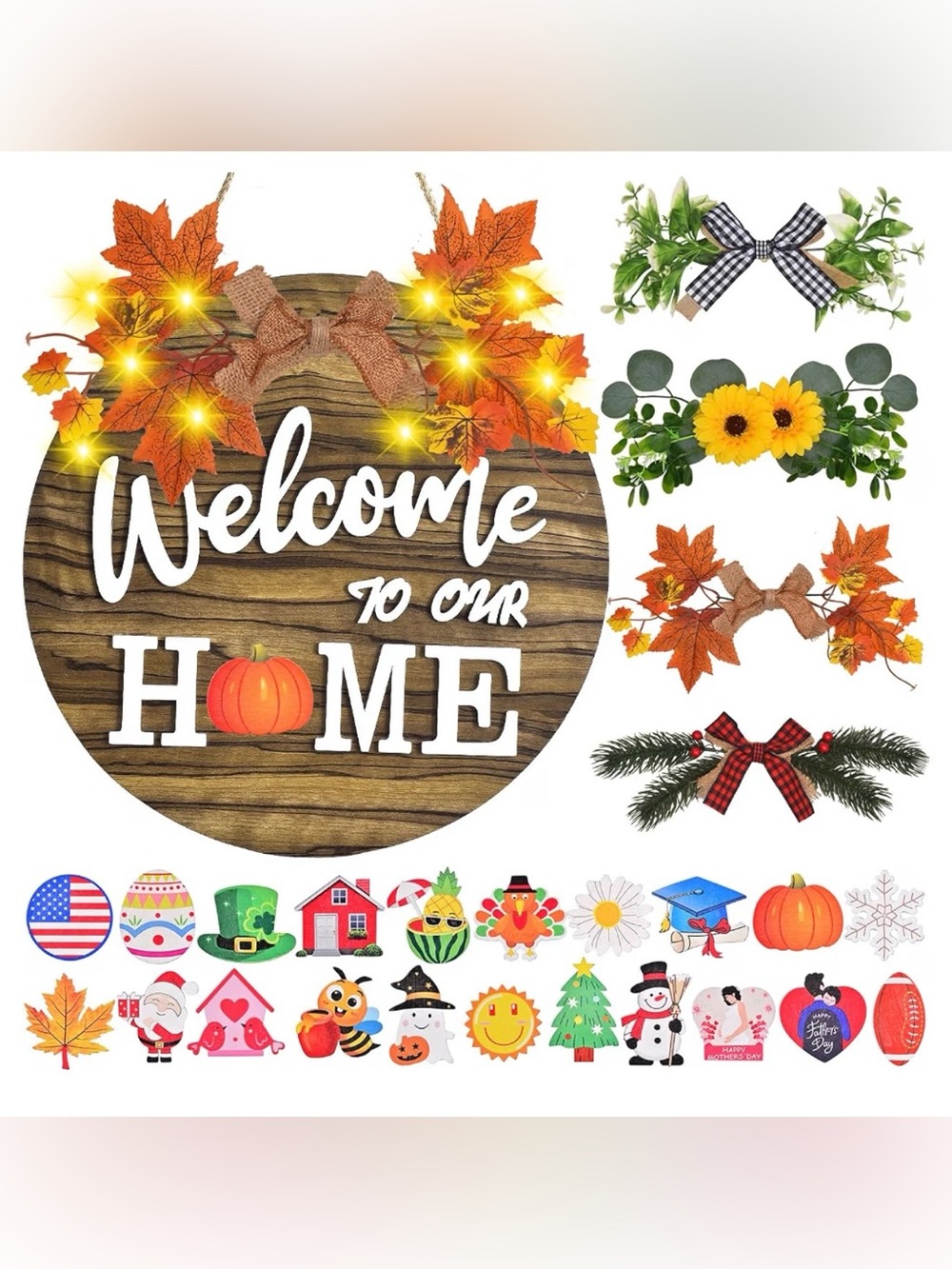 Welcome to Our Home Wooden Round Sign